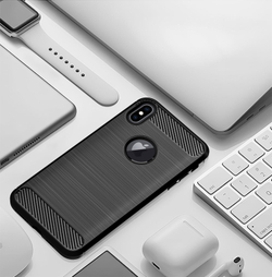 Чехол для iPhone XS Max цвет Black (черный), серия Carbon от Caseport