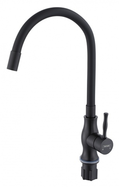 59032-CC Смес. из НЕРЖ. для кух. (ЧЕРНЫЙ с гиб. чер. изл.) HANSEN  (10/1шт)