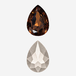 Кристалл Капля (Drop), оттенок "Дымчатый Топаз"/"Smoked Topaz", 14*10мм