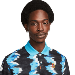 Мужское теннисное поло Nike Print Slim-Fit Polo - baltic blue
