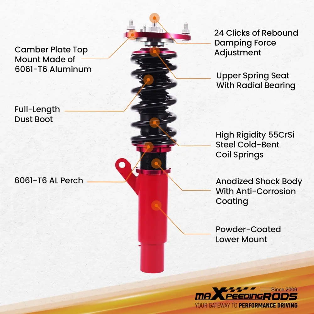 MaXpeedingrods Coilovers Suspension Lowering Kit подходит для автомобиля VW Golf R GTI MK7 15-19