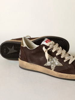 Ball Star brown with silver glitter star