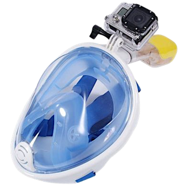 Маска на все лицо с трубкой для дайвинга и креплением для GoPro L/XL (Полнолицевая) цвет Ассорти M2068G