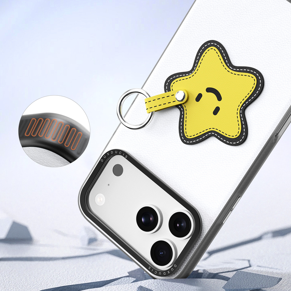 Чехол белого цвета (Star Edition) для смартфона iPhone 17 Pro, серия Luvy Series (со съемным ремешком) от Dux Ducis