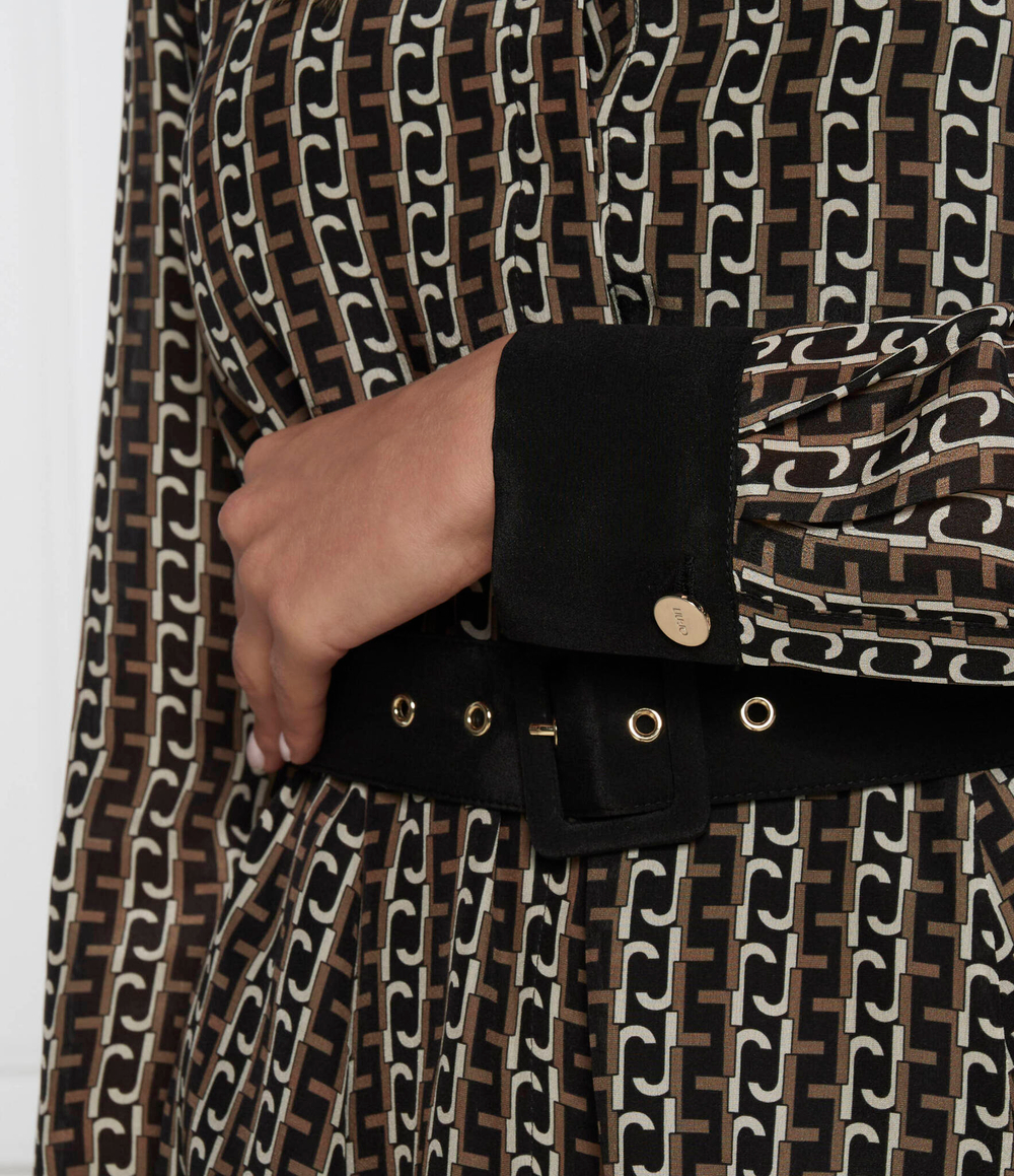 Шелковое платье с ремешком Liu Jo - черный(CF3299 T3598)