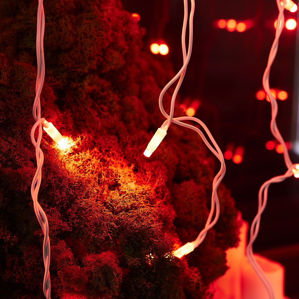 ULD-C2030-240-SWK RED IP67 Занавес светодиодный со статическим свечением. 3х2м. Соединяемый. 240 светодиодов. Красный свет. Провод белый. TM Uniel.