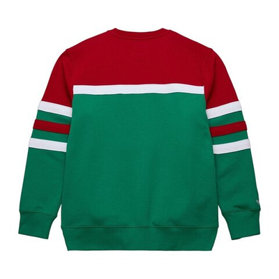 Баскетбольная толстовка Mitchell&Ness NBA Vintage Logo Head Coach Fleece Pullover Milwaukee Bucks Red-Green