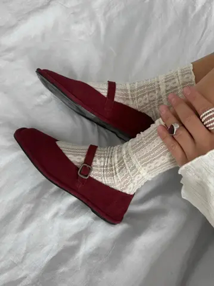 Балетки из натуральной замши