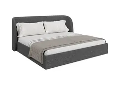 Кровать двуспальная Classic 200 см (серый, букле)