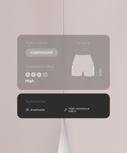OYSHO Легинсы-велосипедки Compressive с высокой посадкой 10 см, серо-бежевый