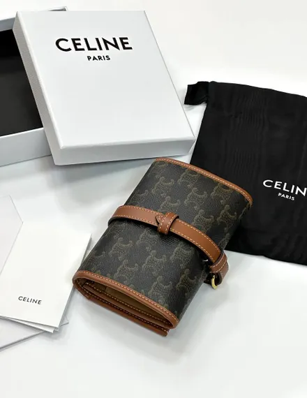 Мешочек для украшений CELINE из холста TRIOMPHE и телячьей кожи