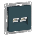 ATLASDESIGN РОЗЕТКА двойная компьютерная RJ45+RJ45 кат. 5e, механизм, ИЗУМРУД