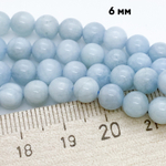 Аквамарин, диаметр 6,5-6,8 мм, цена за 14-15 шт (1/4 нити)