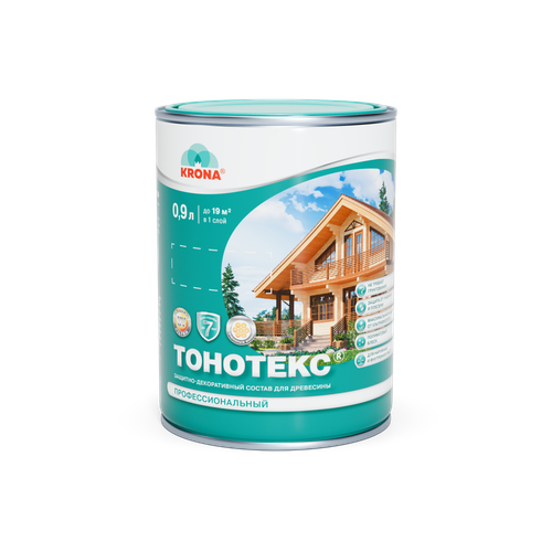 KRONA Состав защитно-декоративный Тонотекс калужница 0,9 л.
