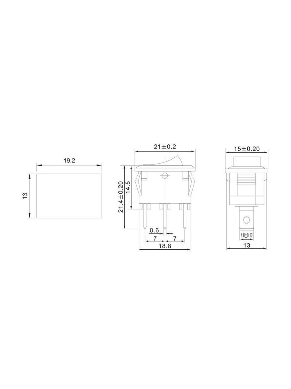 Выключатель клавишный 250В 6А (3с) ON-ON черн. Mini (RWB-202; SC-768) Rexant 36-2130