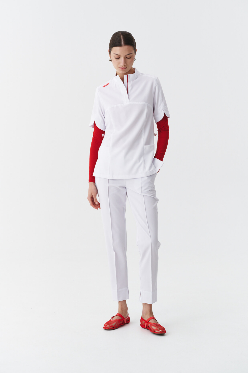 Топ медицинский женский Деликато, белый