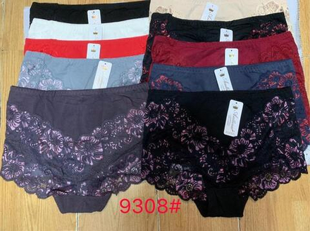 Трусы х/б,кружева,выс.посадка(54-60) 9308