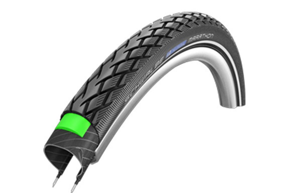 Велопокрышка 27,5&quot; Schwalbe Marathon Reflex Green Guard Clincher E-Bike650x42B(44-58427,5x1,65)