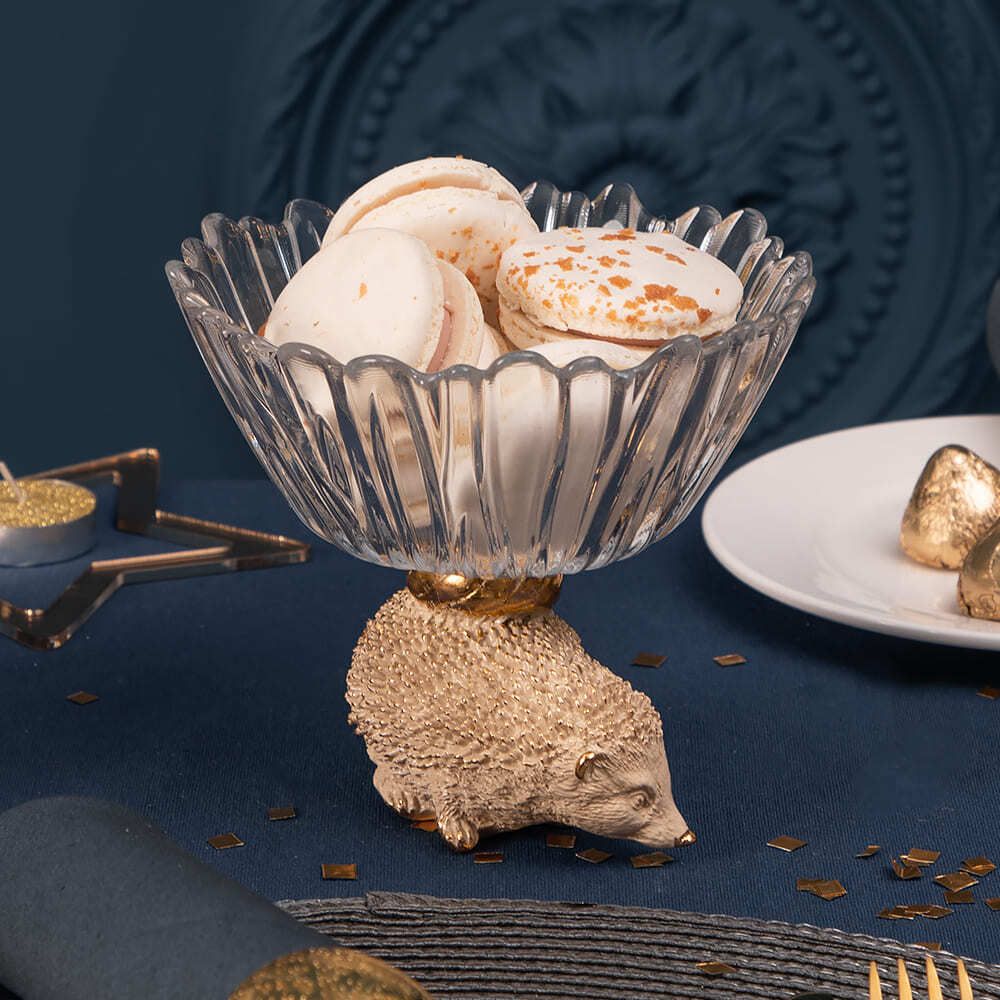 Фруктовница-конфетница Барб Айвори с чашей из стекла