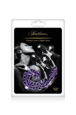 Зажимы для сосков с фиолетовой цепочкой Sweet Caress Nipple Chain (Цвет: фиолетовый)