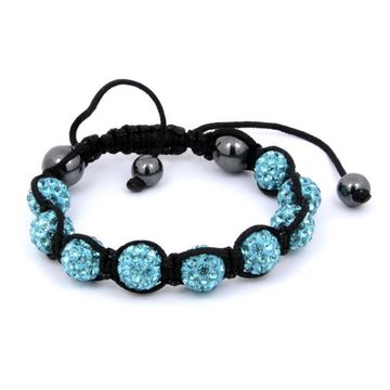 Браслет шамбала (9шар/бирюзовая)