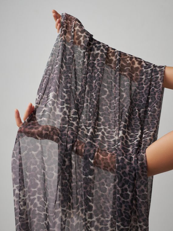 Упругая сетка тату "леопард ireу", телесный/черный