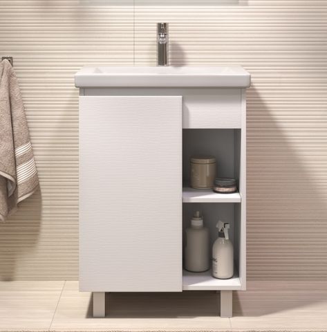 Тумба под раковину Milos 600-1-0 (Como) белый