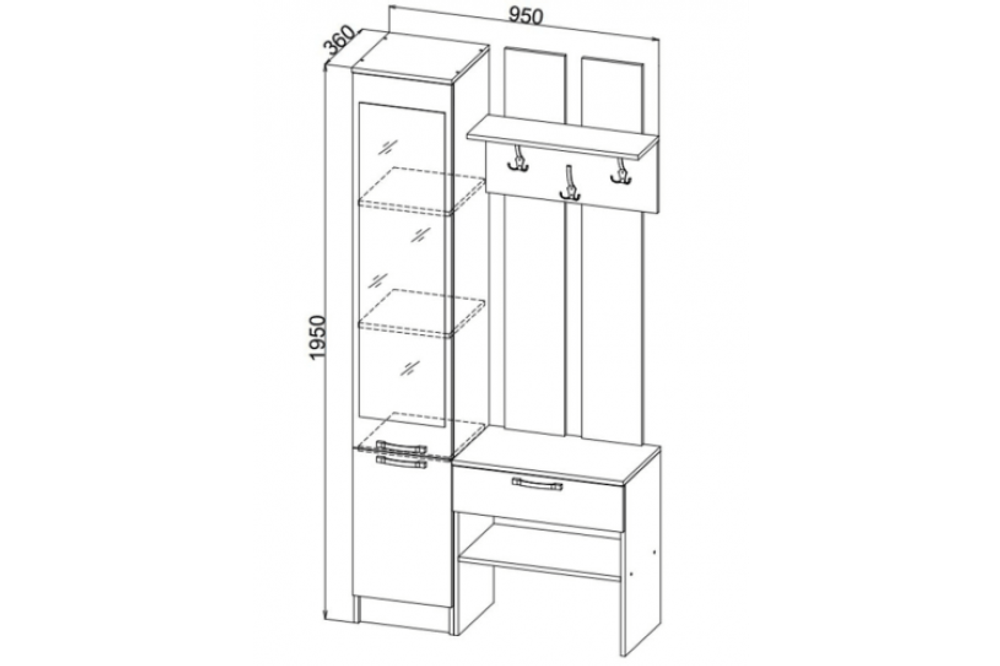 Прихожая "Вальс 1" (венге/дуб молочный), ДСВ Мебель