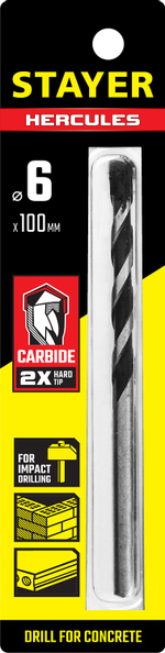 STAYER Hercules, 6 x 100 мм, cверло по бетону, Professional (2915-100-06)