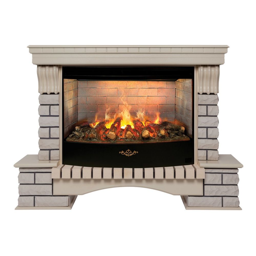 Электрокамин RealFlame Country 33/33W WT с очагом 3D Firestar 33
