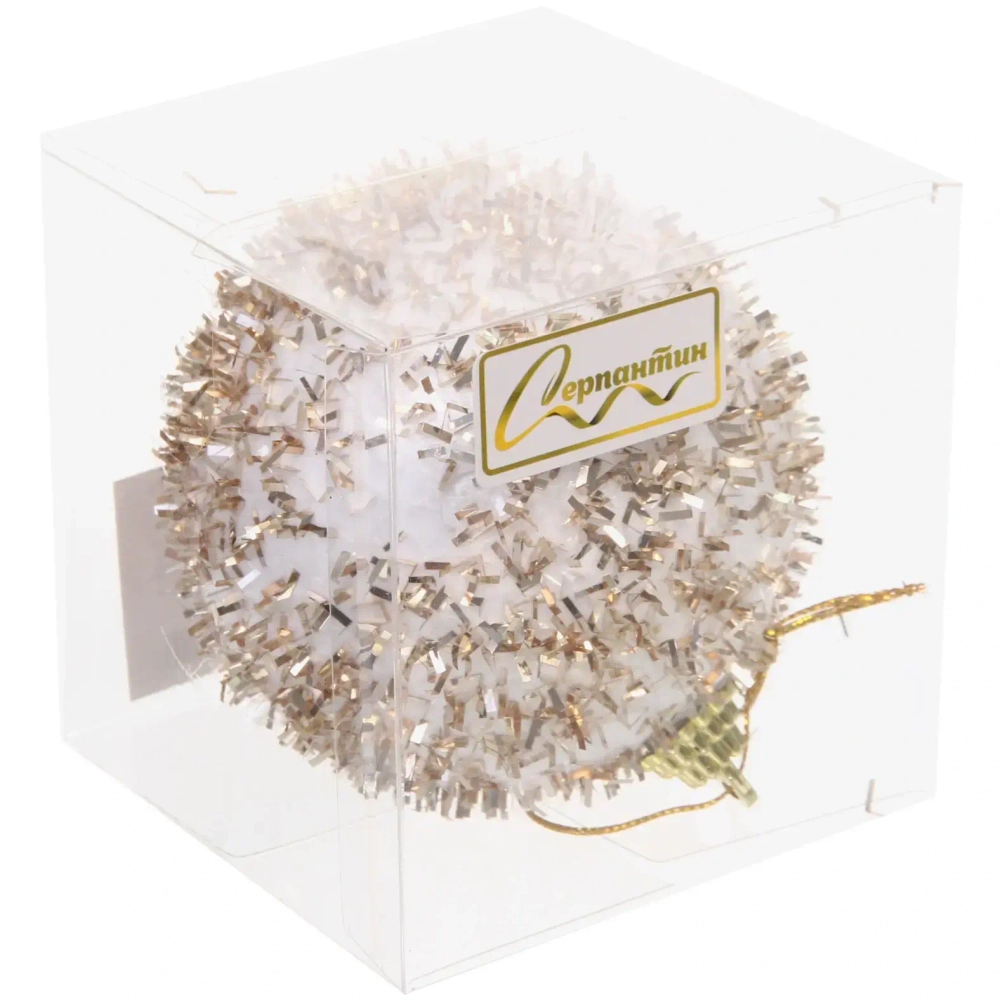 Новогодний шар «Морозные кристаллы» 8 см, Золото