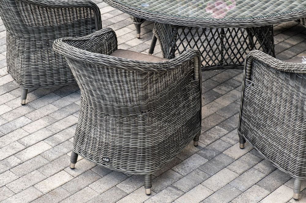 "Эспрессо–150 R" обеденная группа плетеная, цвет графит