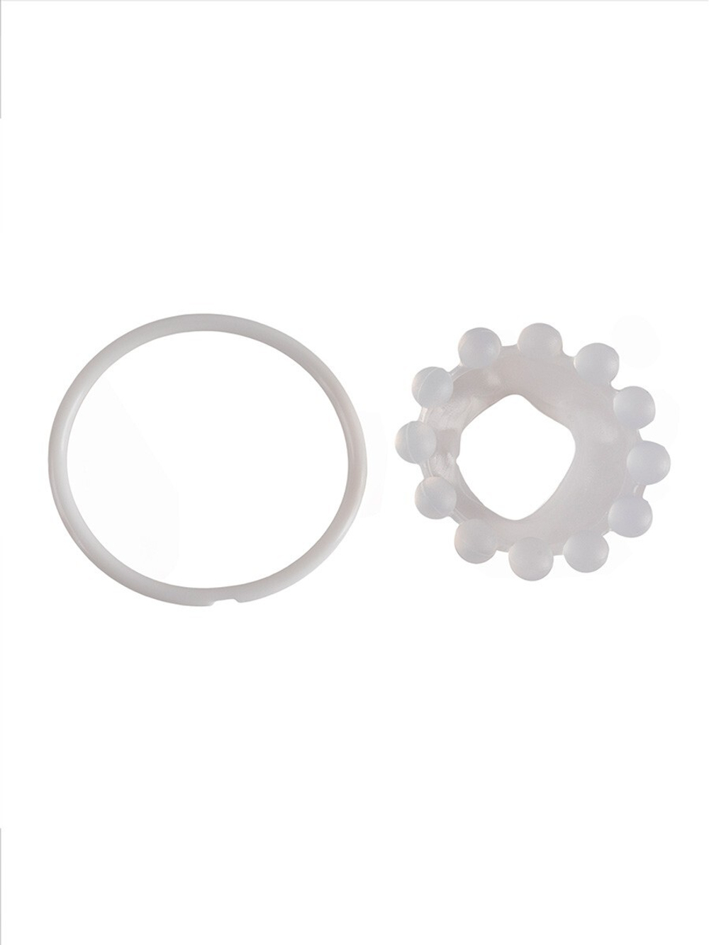 Эрекционное кольцо со стимулирующими шариками на поверхности (Цвет: белый)