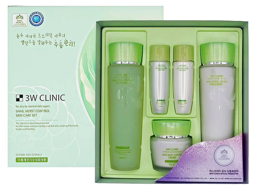 Набор для ухода за лицом 3W Clinic Aloe Full Water Activating Skin Care 3 Kit Set Алоэ Вера для нормальной и сухой кожи (тонер, эмульсия, крем)