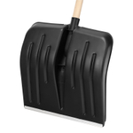 Лопата для уборки снега пластиковая, 420 х 425 х 1550 мм, деревянный черенок, Сибртех