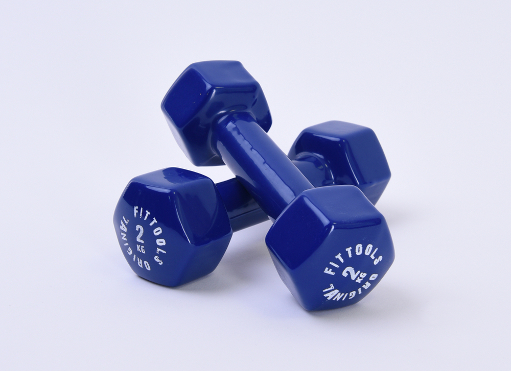 Гантель в виниловой оболочке 2 кг (Цвет - синий)