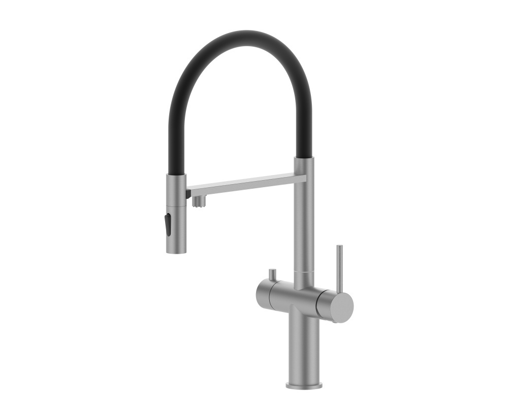 15056 Смеситель для кухни под фильт., МАГНИТ. (САТИН+ЧЕР.) ViEiR (10/1шт)