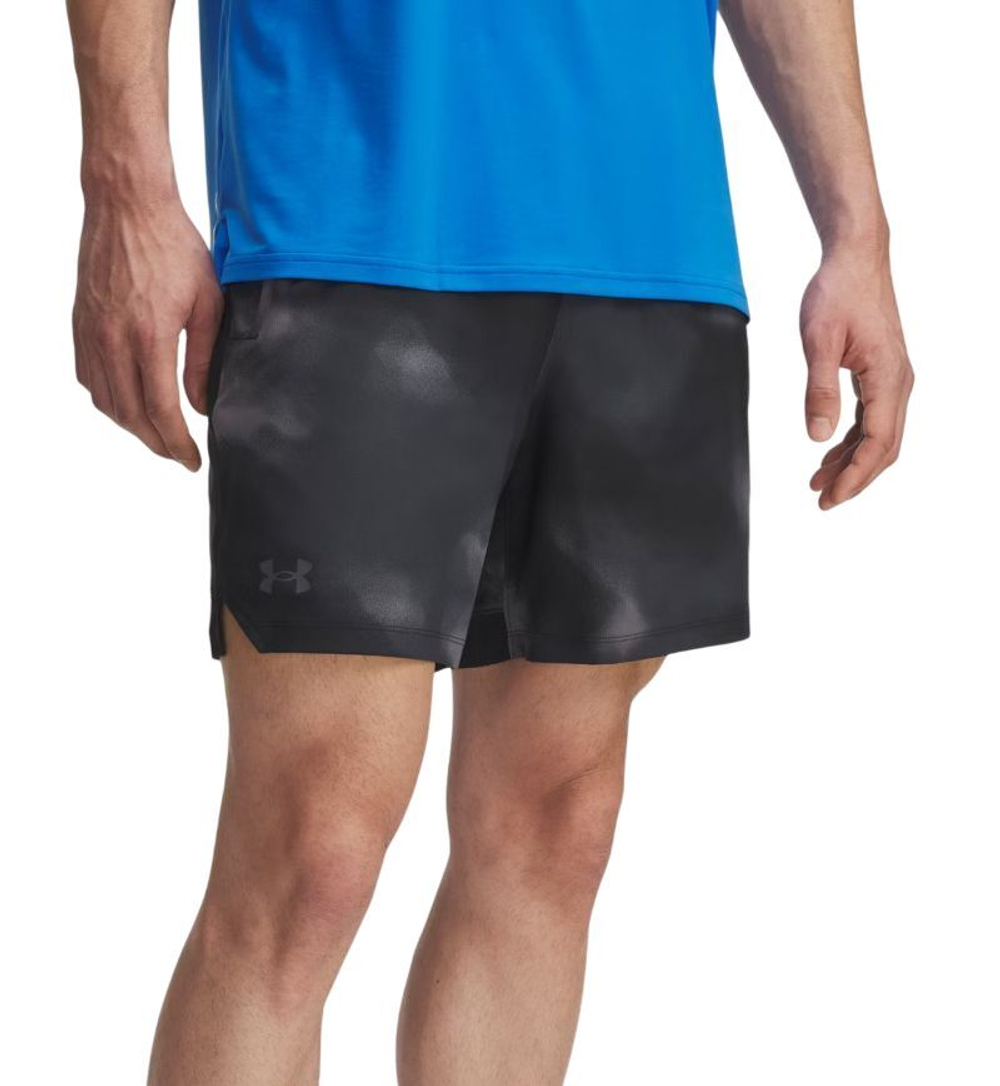 Мужские теннисные шорты Under Vanish Woven 6in Printed - black/castlerock