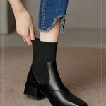 ABCFJG Stretch & Sock Boots Women"s Black, Brown