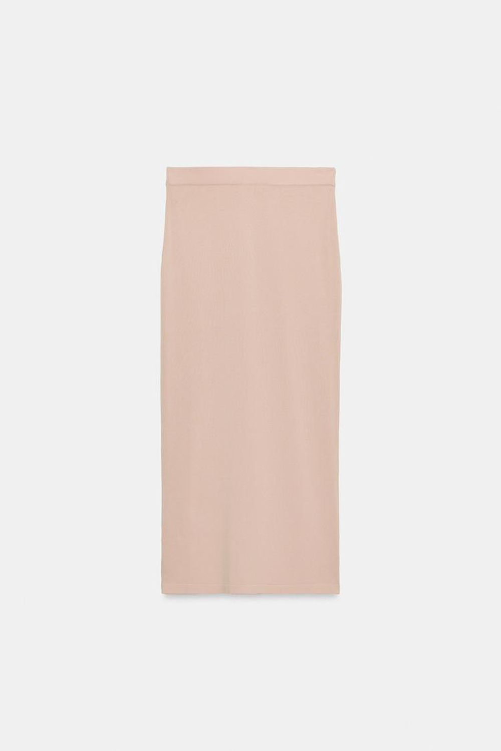 ZARA ТРИКОТАЖНАЯ ЮБКА МИДИ, ТЕЛЕСНО-РОЗОВЫЙ