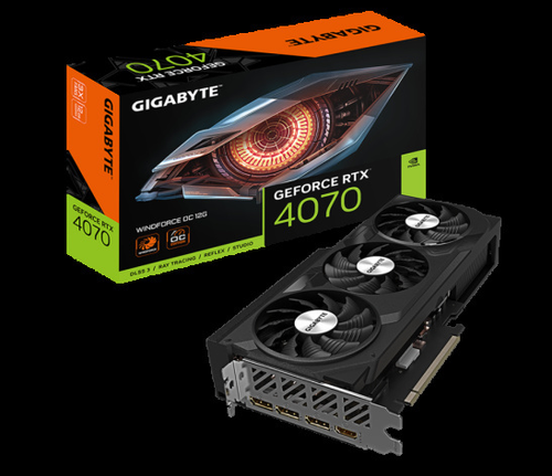 Видеокарта GIGABYTE GeForce RTX 4070 WINDFORCE OC (GV-N4070WF3OC-12GD)