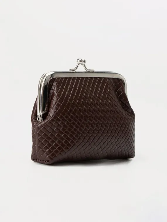 Кошелёк на фермуаре, цвет коричневый