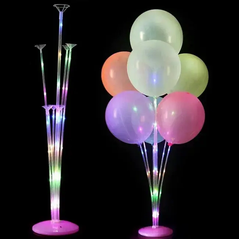 Подставка для шаров светящаяся «Праздник» (основа, 7 палочек с держателями)