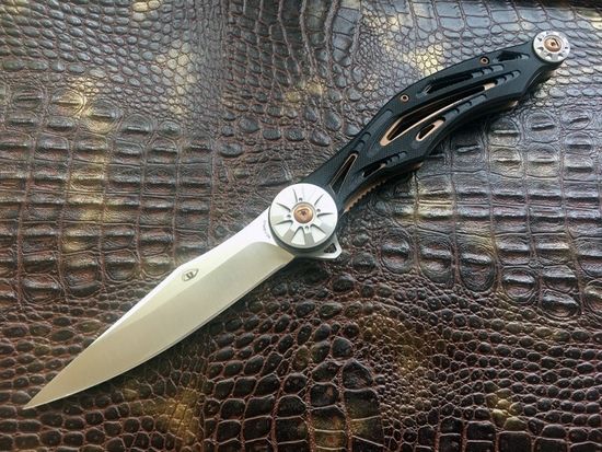Складной нож Reptilian Мото c клинком из стали 9Cr18MoV, рукоять G10 / алюминий