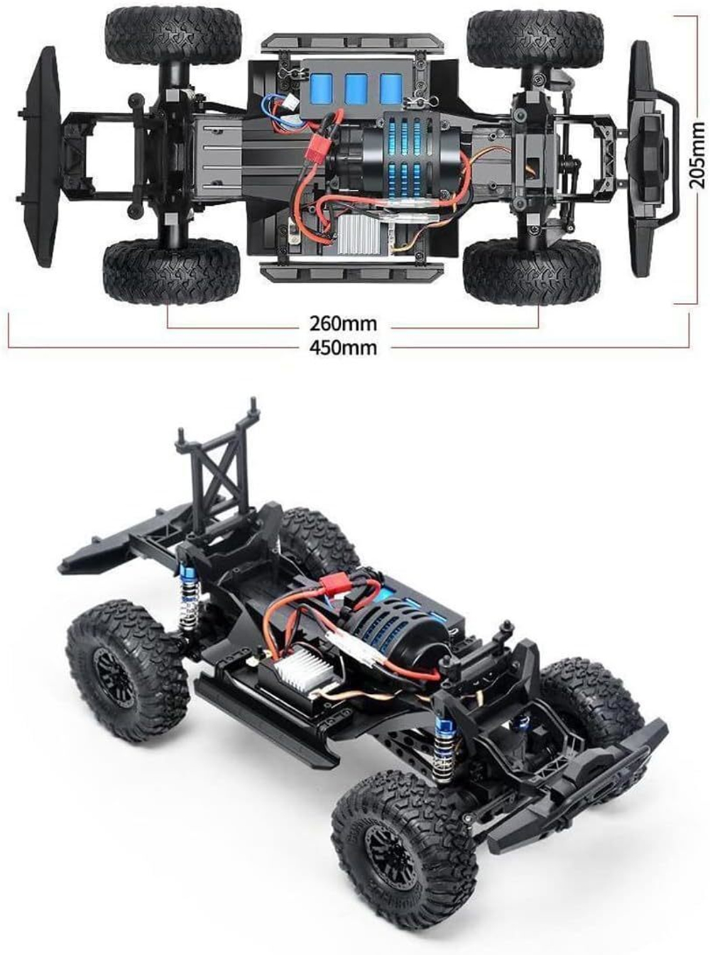 Радиоуправляемый краулер HB Fierce Tiger (47 см, 4WD, 1:10) - HB-ZP1005 желтый
