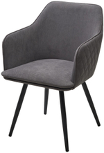 Стул М-City DISAUR Форт (Fort) поворотный на поворотный на 360 градусов, B28 темно-серый, Велюр, Черный каркас