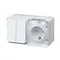 Блок ОП AtlasDesign PROFI IP54 (розетка 1-м 16А заземл. защ. шторки + 2-кл. выключатель 10А) бел. SE ATN540174