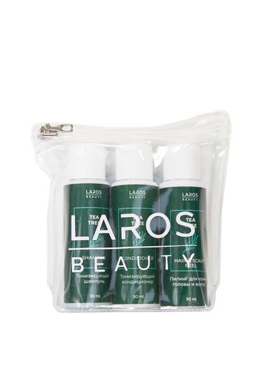 Laros Beauty Дорожный Набор Tea Tree Чайное дерево (Тонизирующие Tea Tree шампунь + кондиционер + пилинг в миниатюрах по 30 мл)