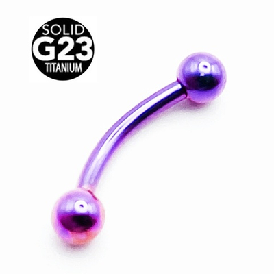 Микробанан 8 мм для пирсинга, фиолетовый. Титан G23.