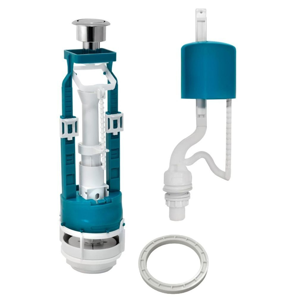 Арматура для бачка унитаза нижняя, 1/2", кноп, хром, Инкоэр, СБ1-НпрНРФ-А-В Р